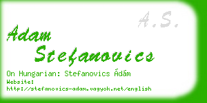 adam stefanovics business card